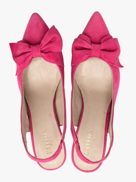 Fuchsiafarbene Slingback-Pumps