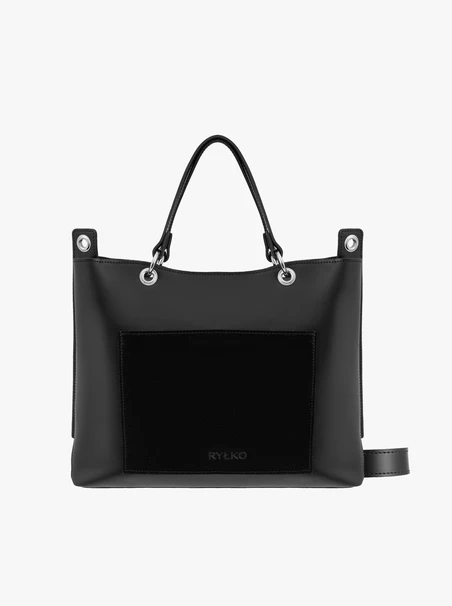 Schwarze große A4-Handtasche