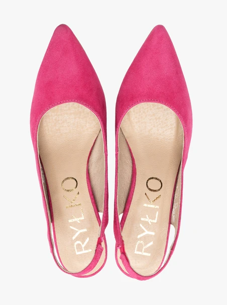 Fuchsiafarbene Slingback-Pumps