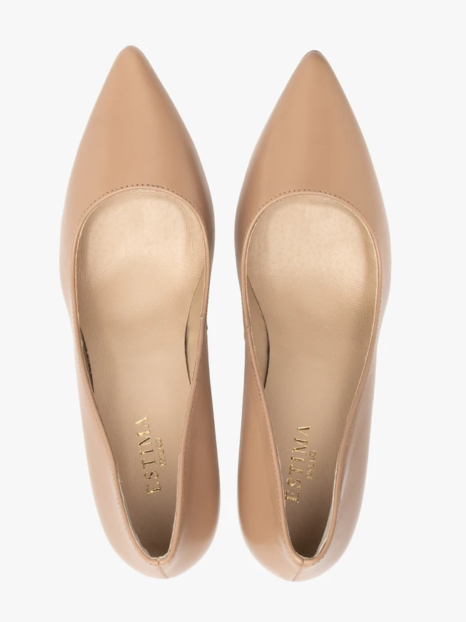 Beigefarbene Stiletto-Pumps