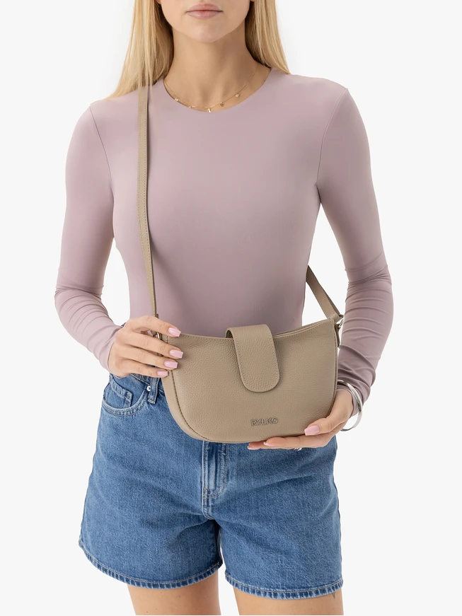 Dunkelbeige Satteltasche