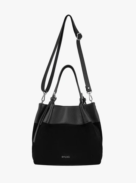 Schwarze mittelgroße Handtasche