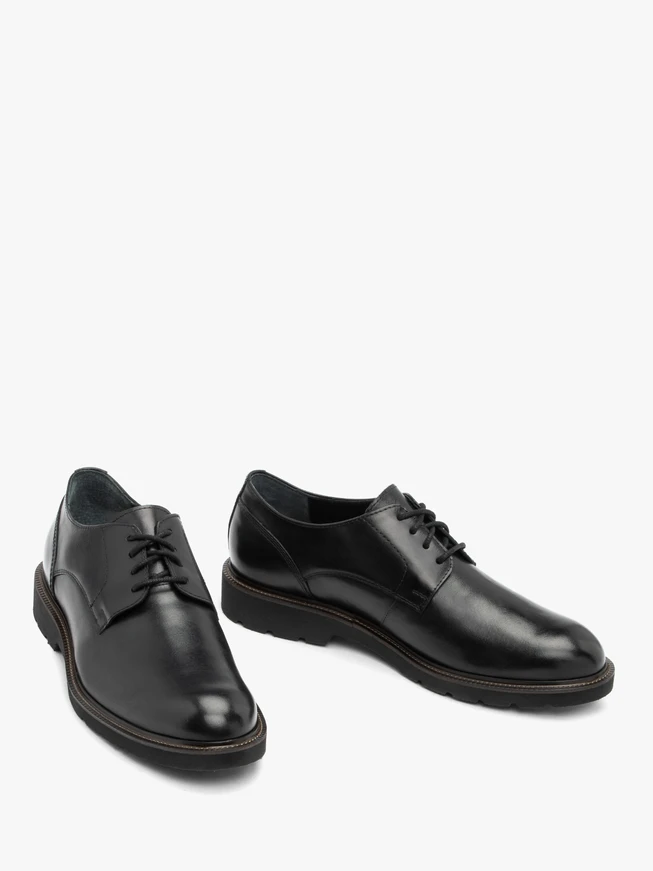 Schwarze Halbschuhe aus Leder zum Schnüren