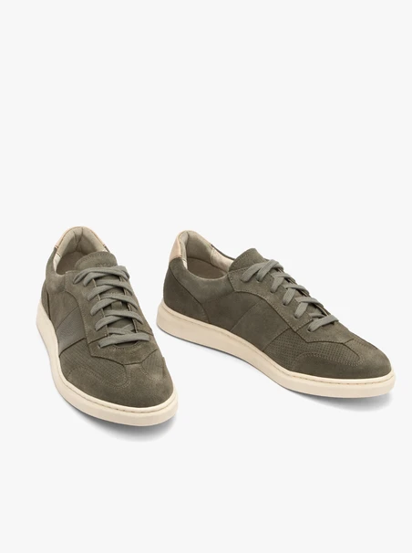 Olivfarbene sportliche Halbschuhe für Männer