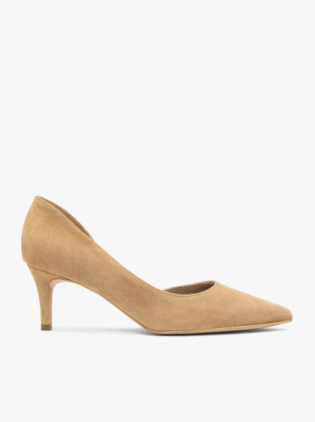 Beigefarbene Stiletto-Pumps