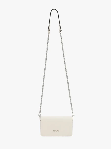 Weiße kleine Handtasche mit Kette