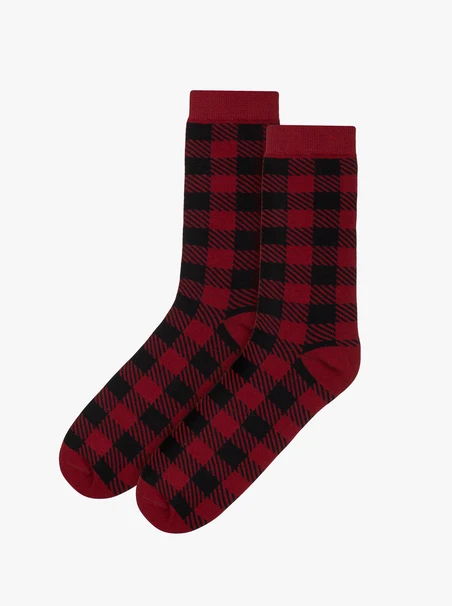 Unisex-Weihnachtssocken in Kastanienbraun und Schwarz