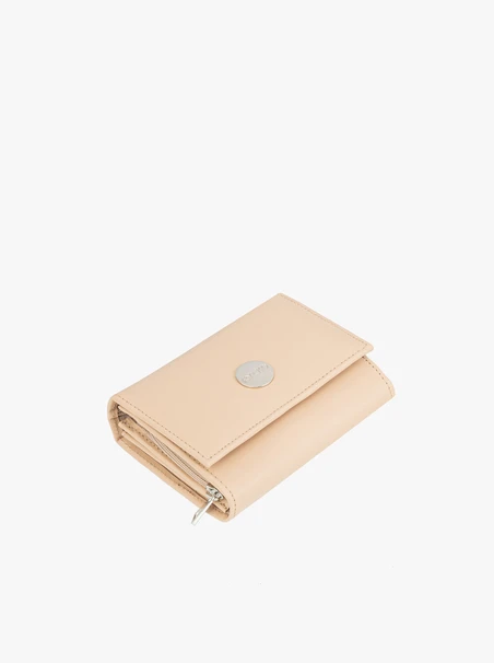 Beige Leder Brieftasche