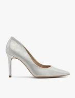 Silberne hohe Stiletto-Pumps