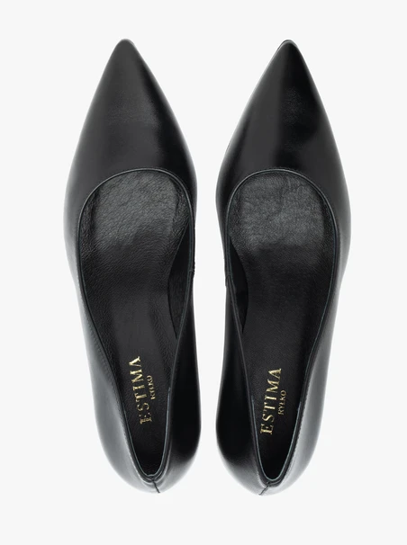 Schwarze Stiletto-Pumps aus Leder