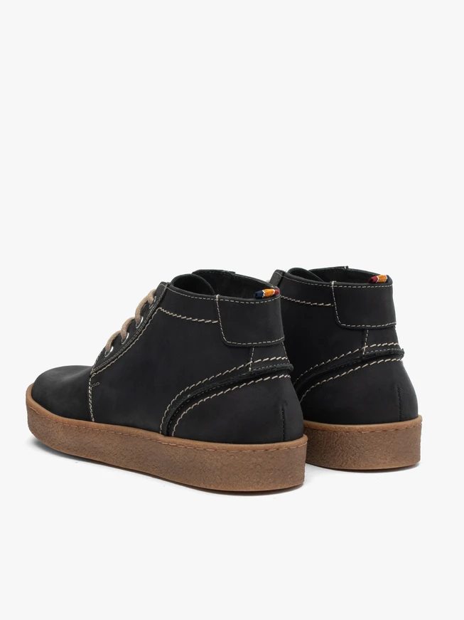 Schwarze Nubuklederstiefel