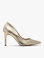 Goldfarbene Pumps mit hohem Absatz