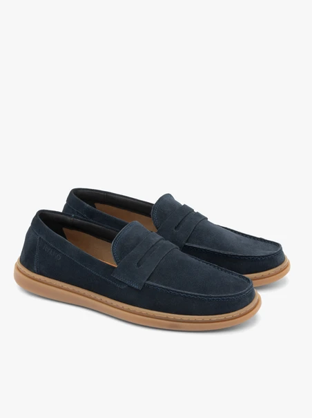 Mokassins aus marineblauem Veloursleder