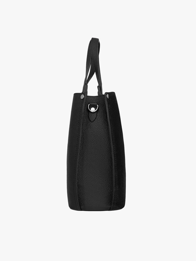 Handtasche aus schwarzem Leder und Velours