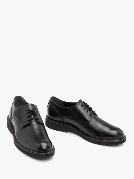 Schwarze Halbschuhe aus Leder zum Schnüren