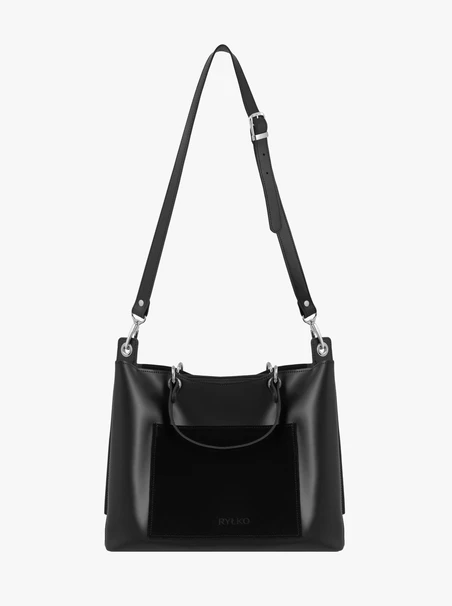 Schwarze große A4-Handtasche