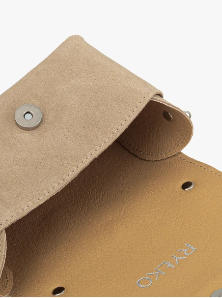 Kleine Handtasche aus Velours in Beige