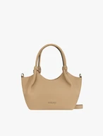 Beige leicht zerknitterte Handtasche
