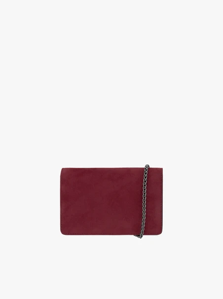 Kastanienbraune kleine Handtasche mit Kette