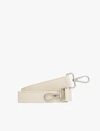 Cremefarbener Handtaschenriemen aus genarbtem Leder