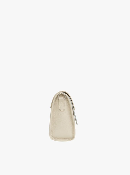 Cremefarbene Lederhandtasche