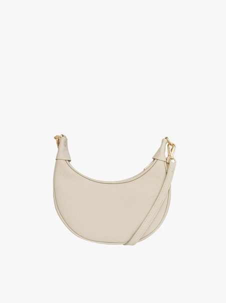 Cremefarbene kleine Handtasche mit interessanter Textur