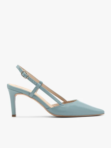 Blaue Slingback-Pumps