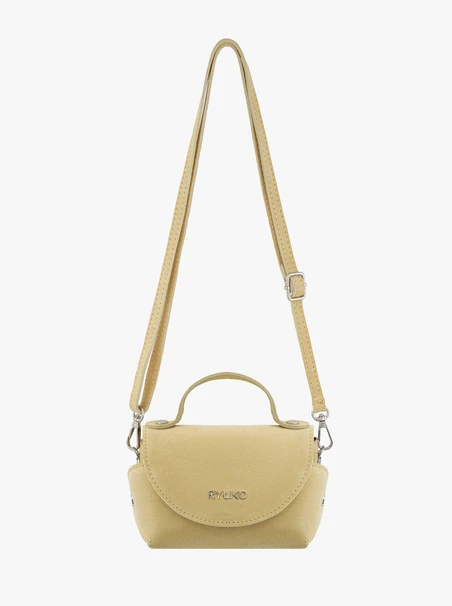 Leuchtend gelbe kleine Velours-Handtasche
