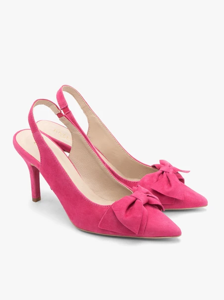 Fuchsiafarbene Slingback-Pumps