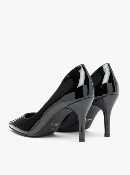 Schwarz lackierte Stiletto-Pumps