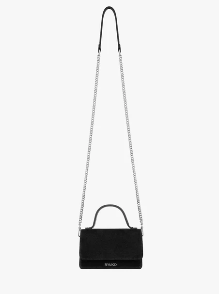 Schwarze elegante Handtasche mit Kette