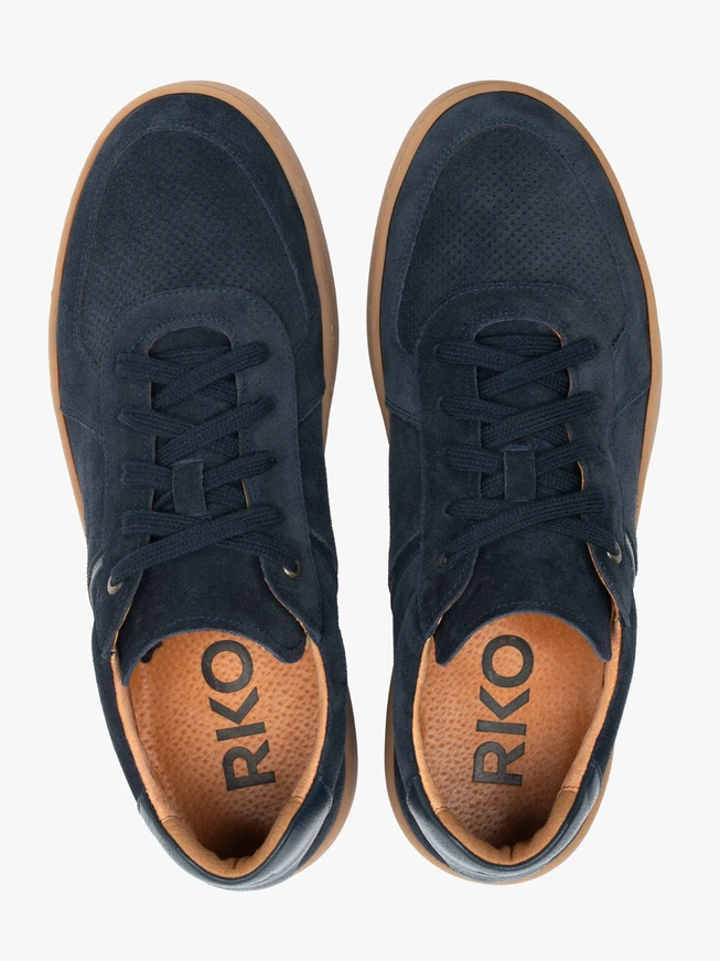 Navy-graue Schnürhalbschuhe
