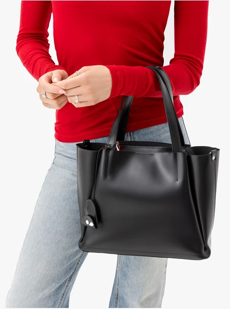 Schwarze große A4-Handtasche