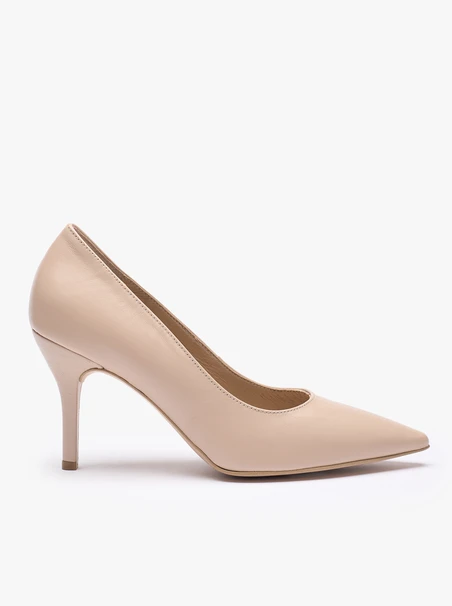Beigefarbene Stiletto-Pumps
