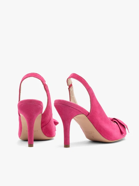 Fuchsiafarbene Slingback-Pumps