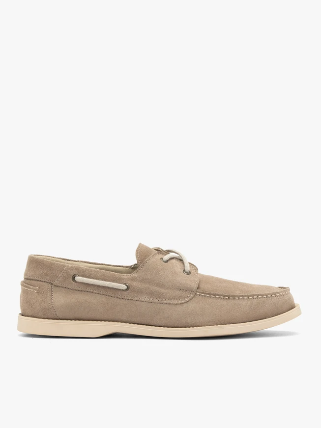 Beigefarbene Schnürhalbschuhe