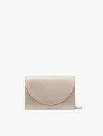 Platinfarbene Leder-Clutch-Tasche mit Kette