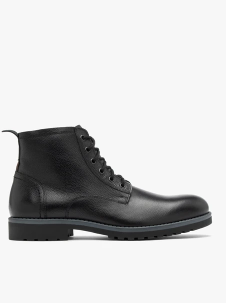 Schwarze Herrenstiefel im Casual-Stil mit Isolierung aus natürlichem Schafsleder