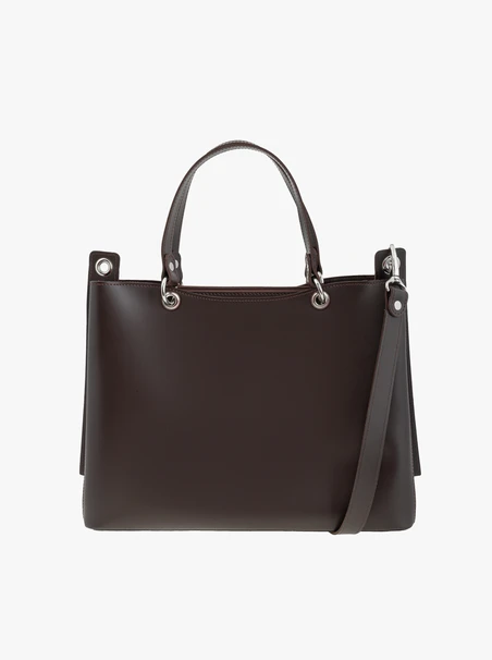 Dunkelbraune große A4-Handtasche