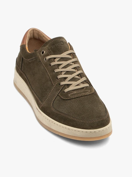 Olive-braune sportliche Halbschuhe