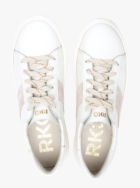 Halbschuhe aus cremefarbenem Leder