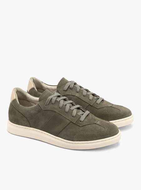 Olivfarbene sportliche Halbschuhe für Männer