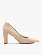 Velours-Pumps mit klobigem Stilettoabsatz