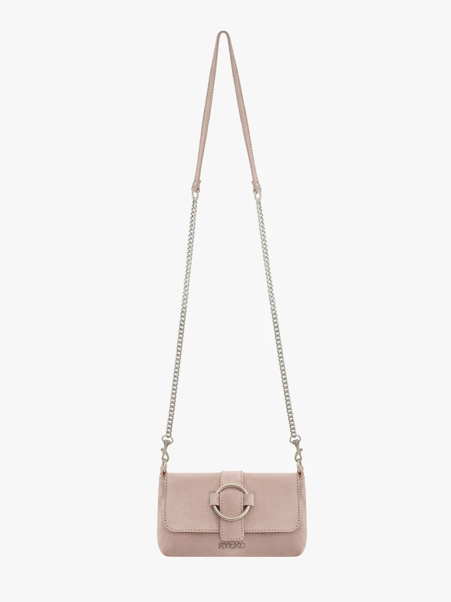 Hellrosa Handtasche mit großer Schnalle