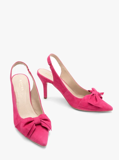 Fuchsiafarbene Slingback-Pumps