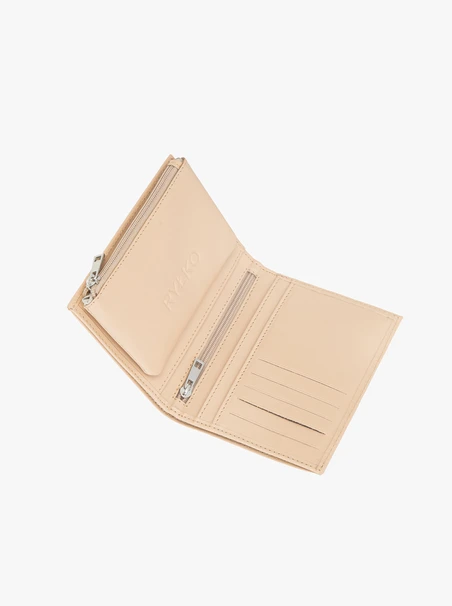 Beige Leder Brieftasche