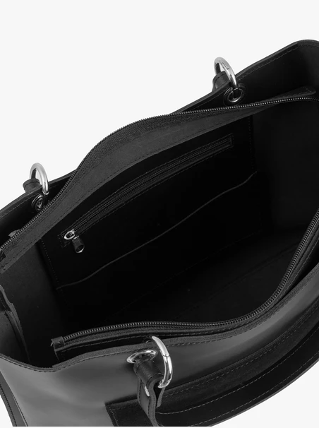Schwarze große A4-Handtasche