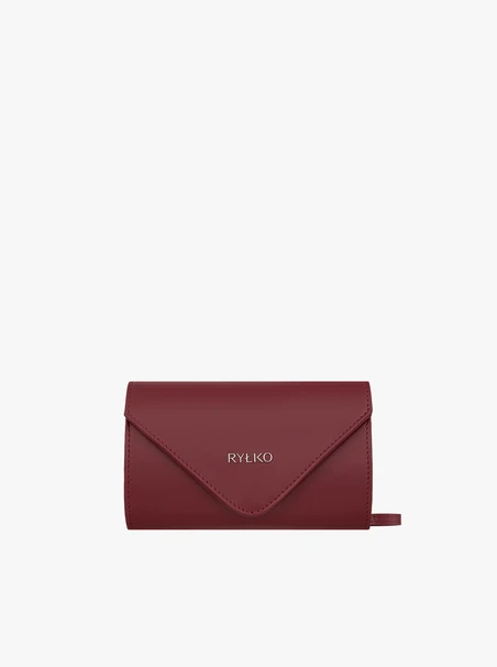 Kastanienbraune Leder-Clutch-Tasche