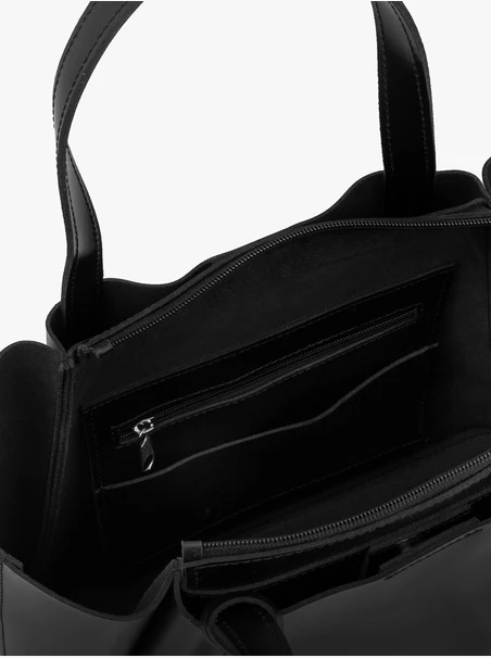 Schwarze große A4-Handtasche
