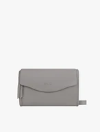 Hellgraue Lederhandtasche
